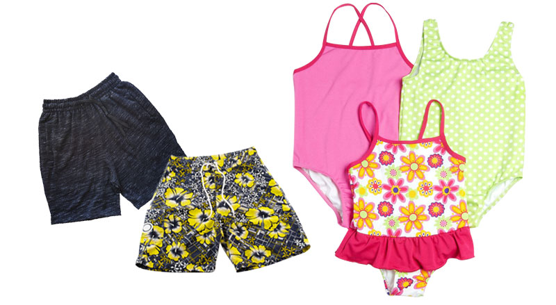Boys and girls swimsuits