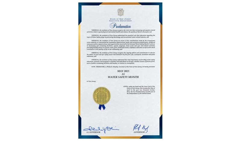 NJ Water Safety Month Proclamation
